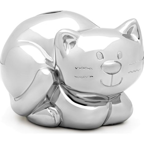 Salvadanaio in argento per bambini, regalo elegante, gattino Dimensioni: 93x75x81 mm Codice articolo: ZV6006060