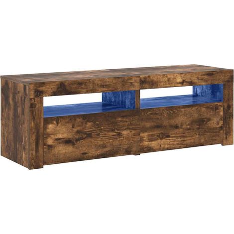 Maison Exclusive - TV-Schrank mit LED-Leuchten Räuchereiche 120x3
