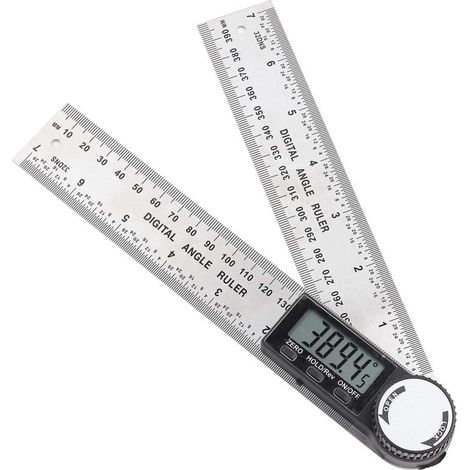 Digitales Winkelmessgerät aus Edelstahl, digitaler Winkelmesser, elektronischer Winkelmesser, schwarz-weißer Kunststoff, 200 mm