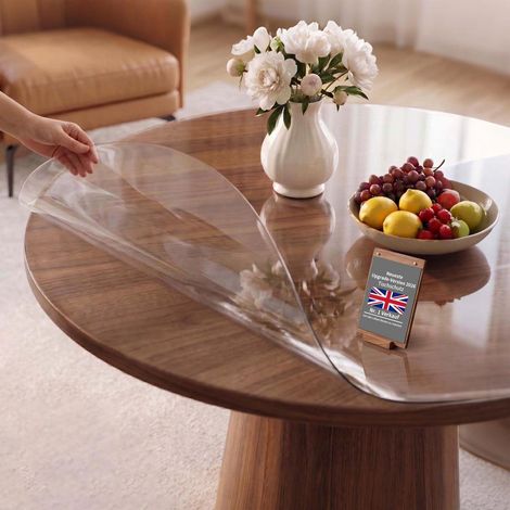 Nappe Transparente Ronde 2mm Épaisse Imperméable Lavable 115x115cm