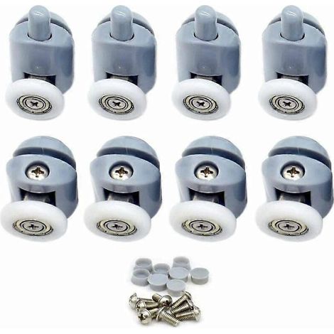 Duschkabinenrollen (8er-Set) – Schiebetürrollen für Duschen – Rollen für Duschkabinen – 25 mm