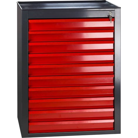 Metall Schubladenschrank Werkzeugschrank Fernando Maxi 10 Schubladen Anth./Rot (1/5)