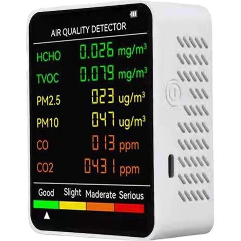 6 in 1 PM2.5 PM10 HCHO TVOC Co2 Multifunctional Air Quality Detect CO Carbon dioxide formaldehyde monitor (1/4)