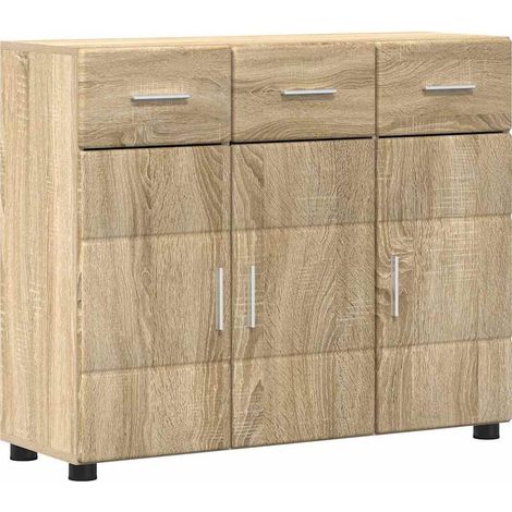 Aparador con estante FLORIN Roble Sonoma 88,5 x 30,5 x 73 cm vidaXL