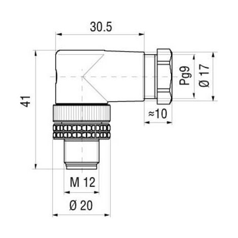 Hirschmann ELWIST 4012 PG9 conector cable negro IP67