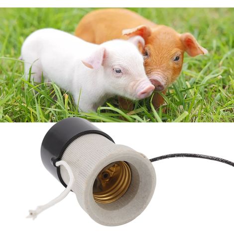 Casquillo de porcelana E27: resistente al agua, control de temperatura de 2 etapas, aislamiento térmico, pieza en T pequeña, luz y calefacción. (1/5)