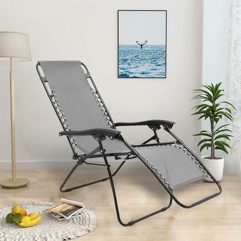 Zero-Gravity Chair Fabric, Replacement Fabric and Universal Straps, Stretched Canvas Lounger(Gray) (1/5)