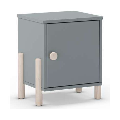 Mesita de noche para dormitorio Emma 1 puerta acabado verde kaki/cera blanca, 39.4cm(ancho) 47cm(alto) 30cm (fondo) (1/5)