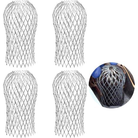 4x Filtres de Gouttière en Aluminium 7.5x16 cm, Crapaudines pour Gouttière, Grille Protection Gouttière, Gardes de Gouttière en Métal pour Maison Avant Toit Fossé Égout contre les Feuilles Toiture (1/5)