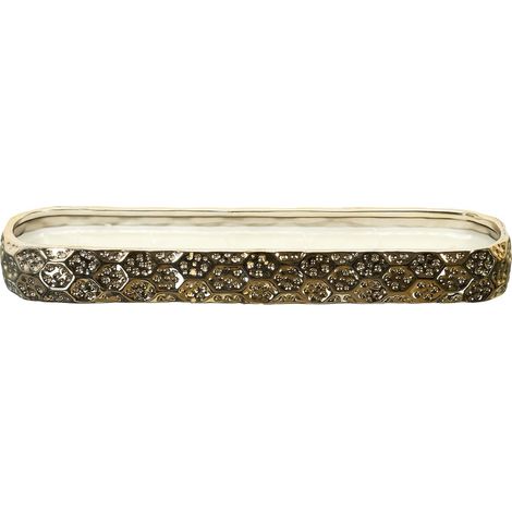 Bougie Parfumée en Céramique Dorée 6 Mèches Senteur Cachemire 39cm (1/2)