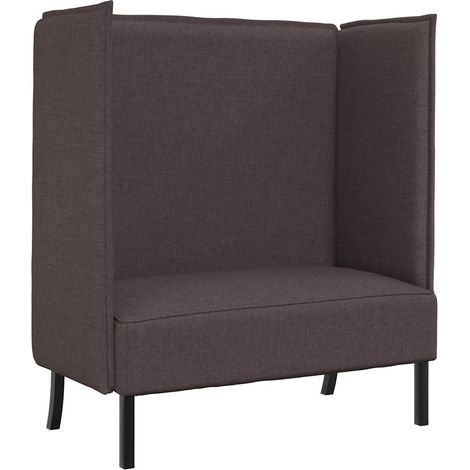 Canapé  Sofa à Haut Dossier 101cm Marron foncé tissu (1/5)