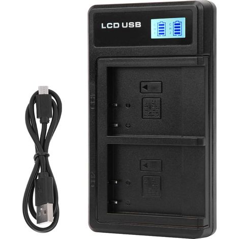 Chargeur de batterie portable pour appareil photo NP-BN1, double chargeur USB avec écran LCD (1/5)