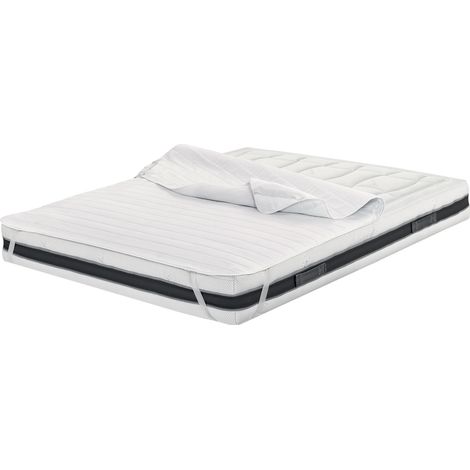 Coprimaterasso Trapuntato Antibatterico Con Elastici Agli Angoli Modello Relax, misuraSingolocoloreBianco
