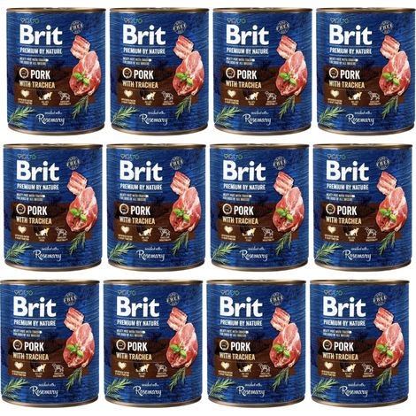 BRIT PREMIUM BY NATURE SCHWEINEFLEISCH & LUFTKNOCHENRAUPE 12x800g
