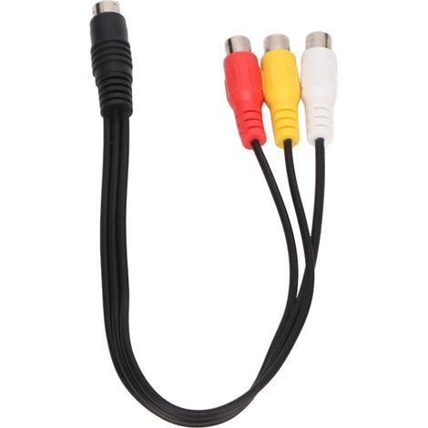 4-poliger Stecker auf 3 Cinch-Buchsen Adapterkabel, doppelt geschirmt, rot-weiß-gelb, 0,3 Meter (1/5)