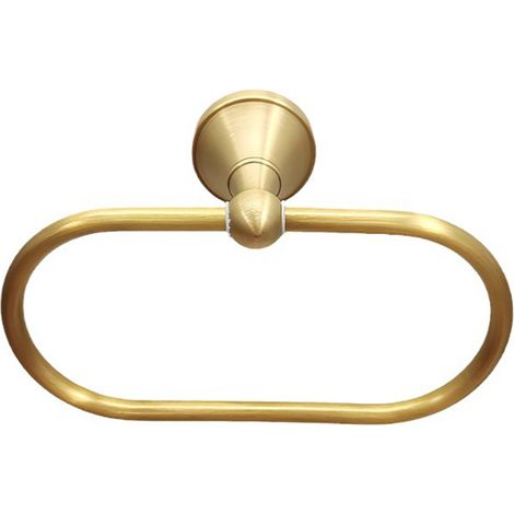 Antiker ovaler Handtuchring aus Messing, Wandhalterung für Bad- und Küchenhandtücher, Oberfläche in gebürsteter Bronze