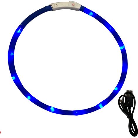 Collier Lumineux Pour Chien - Collier Rétractable Rechargeable LED - Pour Chiens Petit Moyen Grand - 1 Pièce (1/5)