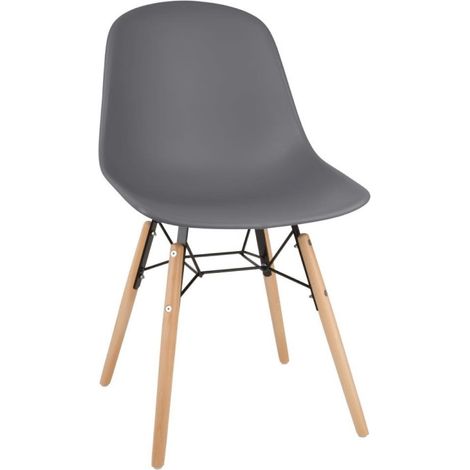 Lot de 2 chaises en polypropylène moulé (H)450 mm, gris foncé (1/5)