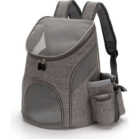 Sac de transport pour animaux de compagnie – Compartiment friandises – Bouteille d'eau incluse – Respirant et approuvé par compagnies aériennes (1/5)