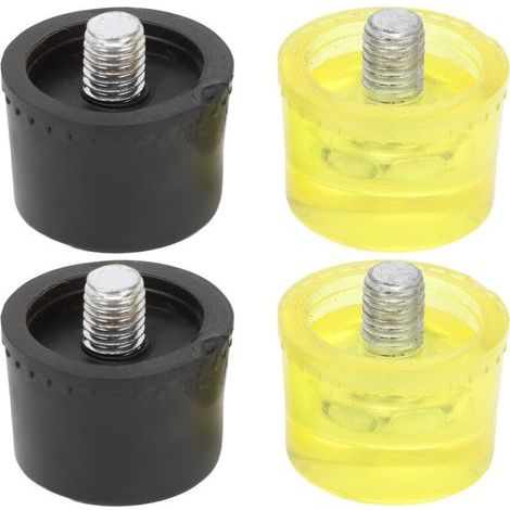 2 jeux d'embouts de remplacement de marteau à tête de frappe en caoutchouc, accessoires de maillet jaune noir, Dia 25mm (1/5)