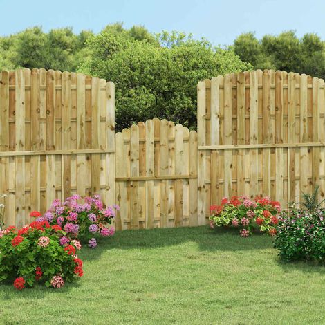 vidaXL Portail de jardin Bois de pin imprégné 100x125 cm (1/5)