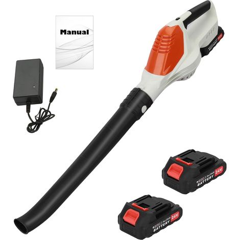 Souffleur de feuilles sans fil 24 V avec 2 batteries et chargeur, souffleur de feuilles électrique léger à batterie pour le jardin et le nettoyage des feuilles - AquaForge (1/5)