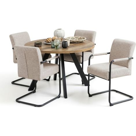 Conjunto de mesas y sillas para comedor Norsica 732 , 75x0x0cm, Diámetro: 120, Número de asientos: 4, Estilo: Contemporary