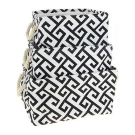 Panier de rangement pliable rectangulaire x 3 - Losange - SILUMEN (1/5)