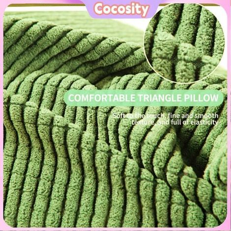 Cocosity oreiller de tête de lit Oreiller triangulaire Oreiller de lecture confortable avec poche zippée linge coussin Bleu Vert (1/5)