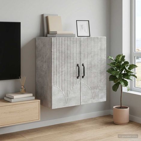 vidaXL Armoire Murale Gris béton 59 x 31 x 60 cm Bois d'ingénierie (1/5)
