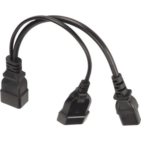 Trywise Cordon d'alimentation IEC320 C13 et C20, prise femelle, séparateur en Y, 12,6 pouces (1/4)