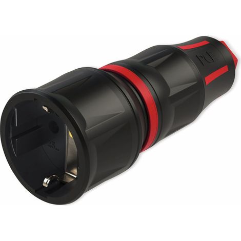PCE Schutzkontaktkupplung TopTaurus2, schwarz/rot