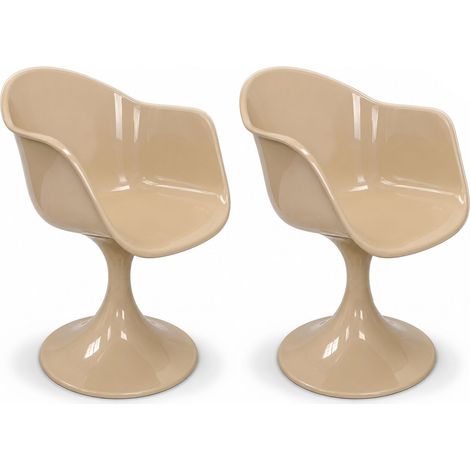 Lot de 2 fauteuils de table en résine acrylique, GLAM