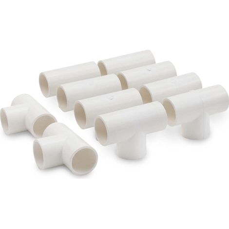10 Pcs 25mm (3/4 ") raccord de tuyau en PVC-U à trois voies raccord de tuyau raccord de raccordement de tuyau d'eau de jardin (1/5)