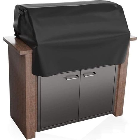 Funda impermeable para barbacoa - Funda protectora para parrilla - Cocina al aire libre - Tela Oxford 210D - 81 x 66 x 61 cm - Negra (1/5)