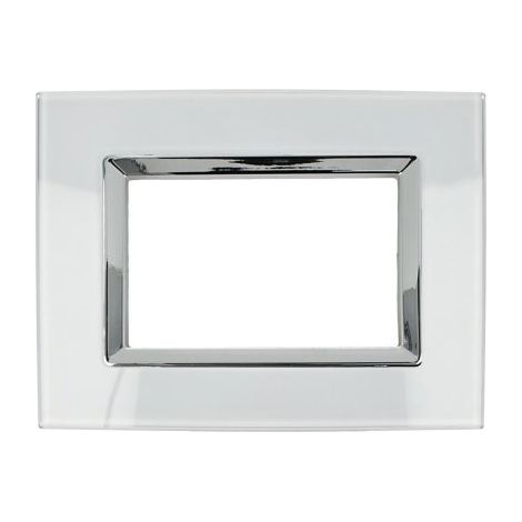 Placca Delux Vetro 2M 3M 4M 7M Bianco Compatibile Vimar Arke 3 POSTI (1/2)