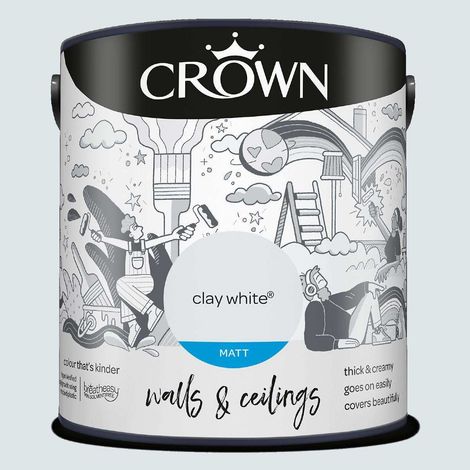 CROWN WALLS AND CEILINGS MATT CLAY WHITE 2.5L (1/2)