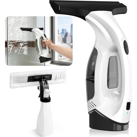 1 Nettoyeur Vitre Électrique, Aspiration 2000Pa, Réservoir 200ml, Batterie 40min, Pour Fenêtres Miroirs (1/5)