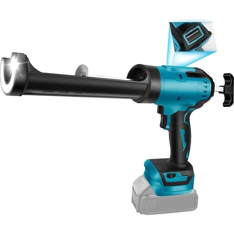 Presse à cartouche sans fil compatible avec les batteries 18 V, fonction anti-goutte, avec lumière LED et 6 vitesses réglables, pour la réparation des carreaux de sol et l'étanchéité (1/5)