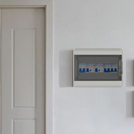 6-poliger Aufputz-Elektroverteilerkasten für den Innen- und Außenbereich, wasser- und staubgeschützt (IP65), Niederspannungsverteilerkasten (1/5)