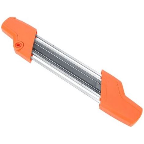Meuleuse à Chaîne Portable 2 en 1 pour Tronçonneuse 5.2mm avec Fichier pour Maillons 3/8"p et 0.325" Orange- (1/4)