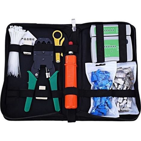 9PCS Testeur De Network Réseau Câble Kits d’Outils De Réparation d’Ordinateur Net Professionnel (1/4)