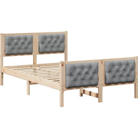 Maison Exclusive - Estructura de cama con cabecera Gris Claro 135
