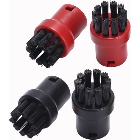 Set di spazzole manuali con setole, spazzole rotonde di ricambio per la pulizia degli accessori della pulitrice a vapore Karcher SC1 SC2 SC3 SC4 SC5 (rosso + nero) (1/5)