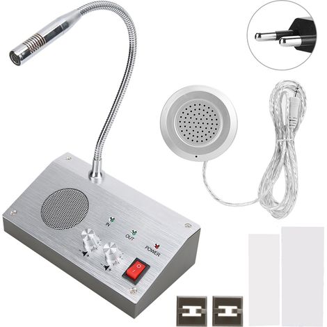 Interphone Bidirectionnel sans Bruit pour Banque/Bureau/Comptoir 110-240V (UE)