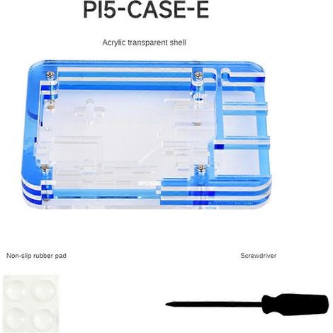 Transparente und blaue 5-lagige Acrylbox für 5 Stück (1/5)