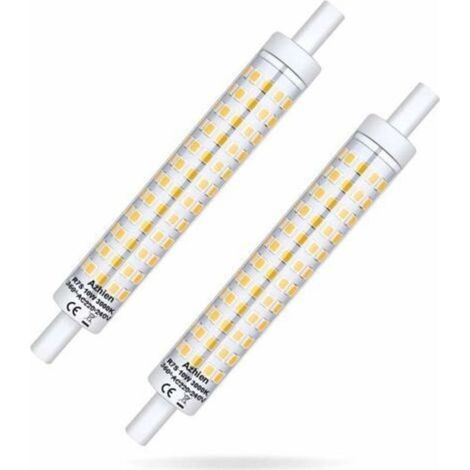 Bombilla de foco R7s con disipador de calor cerámico, regulable 360 grados, 10 W, 220-240 V, luz blanca cálida 3000 K. (1/5)