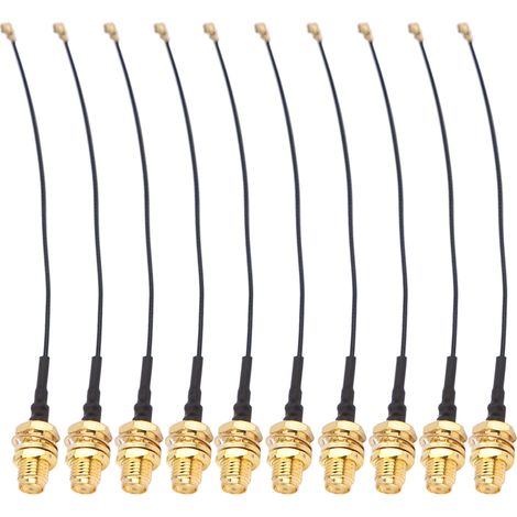 Lot de 10 câbles d'extension SMA vers IPX (U.FL) pour antenne, capteur de reconnaissance faciale, 10 cm (1/5)