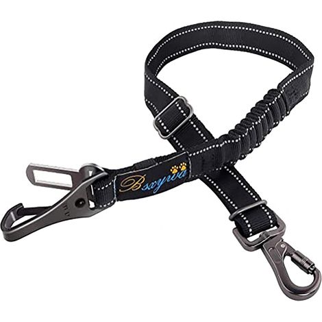 Ceinture Sécurité Chien Voiture, Laisse Voiture Reglable Nylon Durable Laisse Chien Voiture 50-80cm, avec Double sécurisé Mousqueton et Absorption des Chocs, pour Tous Les Chats Et Chiens. (1/5)