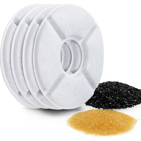 Lot de 12 filtres pour fontaine à eau pour chat, triple filtration, purification de l'eau, filtres ronds de rechange pour distributeur d'eau pour chat (1/5)